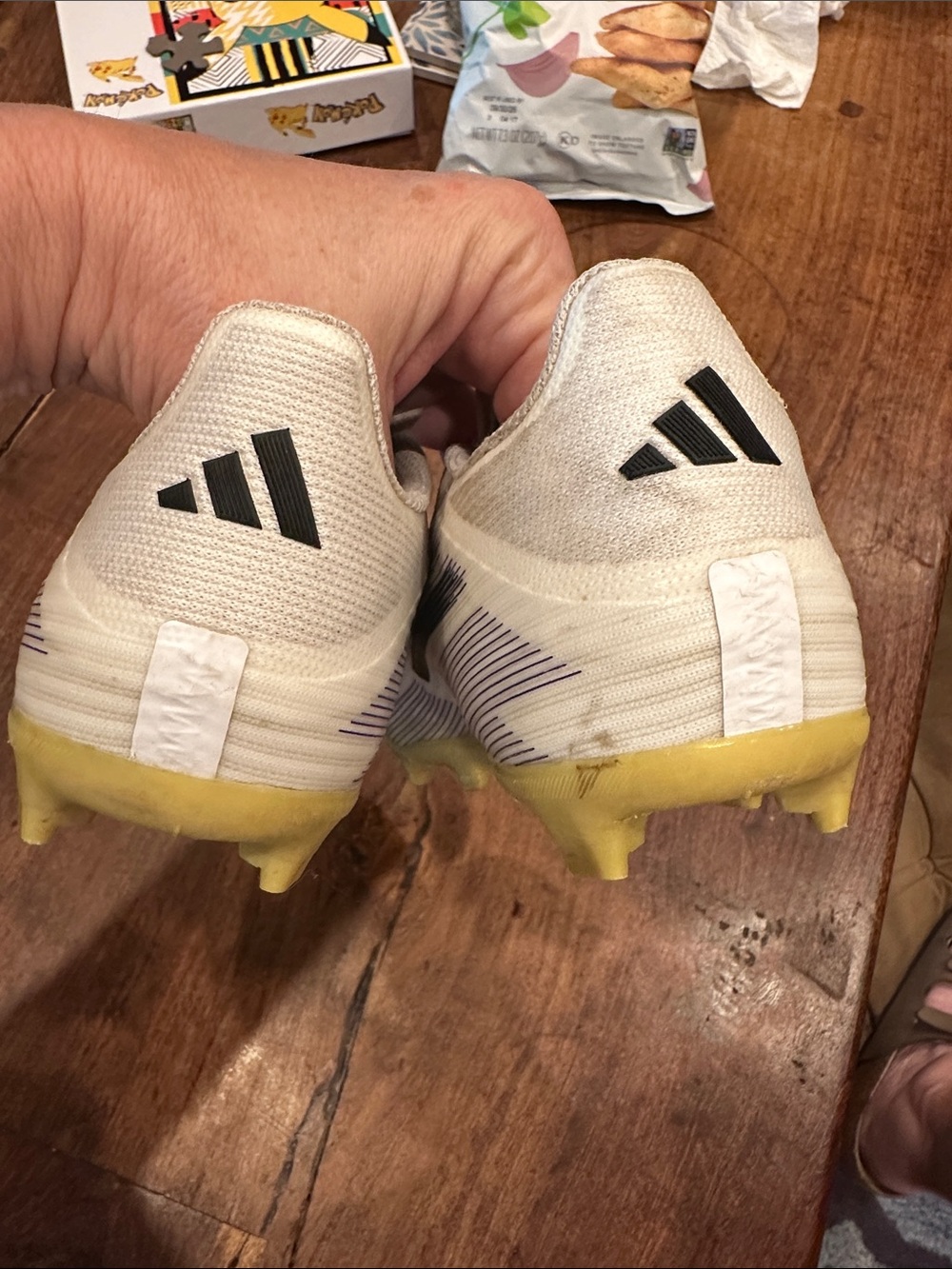adidas F50 Kids Soccer Cleats White with Black Accents - Picture 5 of 6
